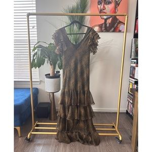 Shape FX Leopard Ruffle Maxi Dress - Size 12